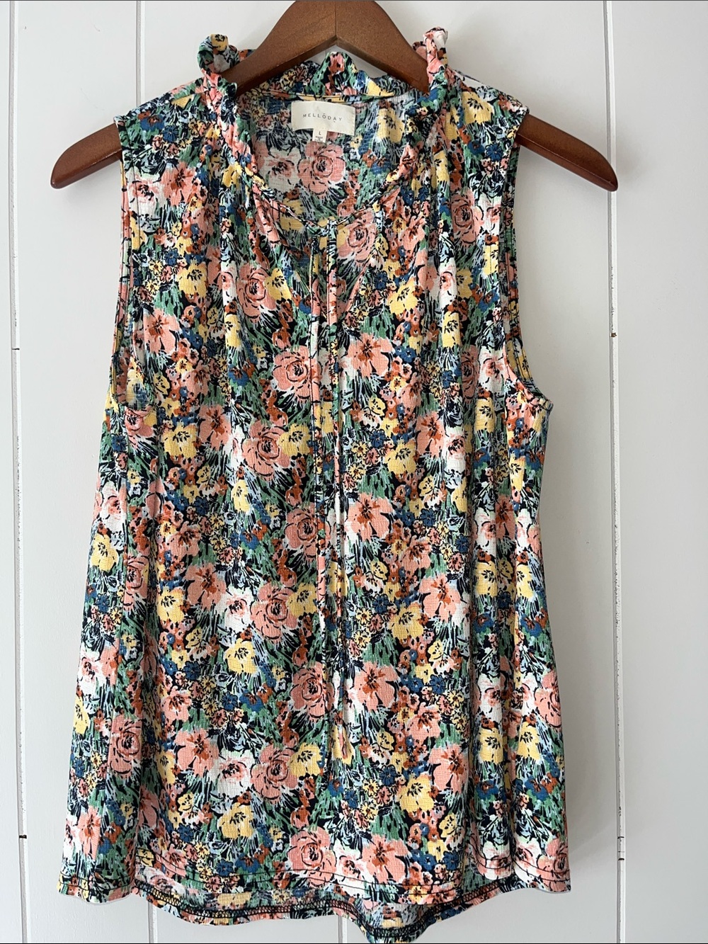 Willow Sleeveless Floral Tie-Front Camisole - Pink, Yellow, Green, Blue